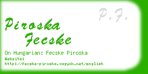 piroska fecske business card